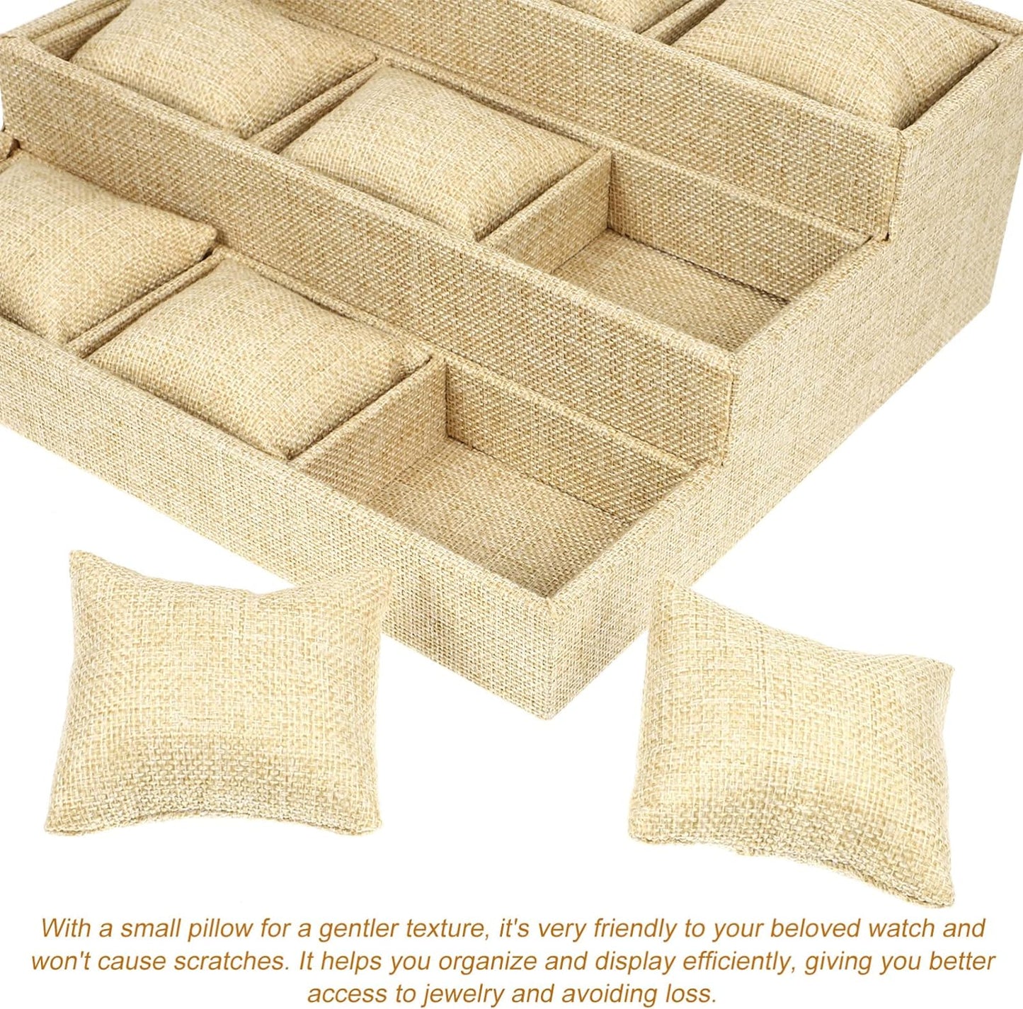 صندوق تخزين للساعة مع 12 وسادة شبكية
