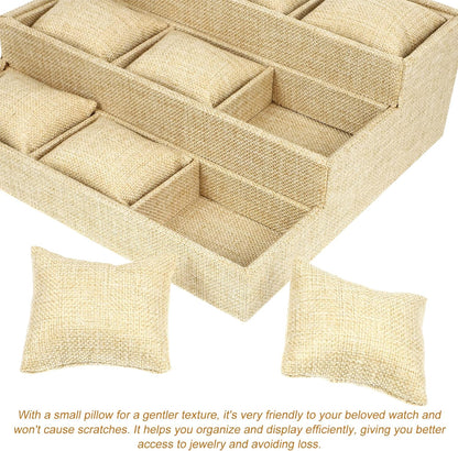 صندوق تخزين للساعة مع 12 وسادة شبكية