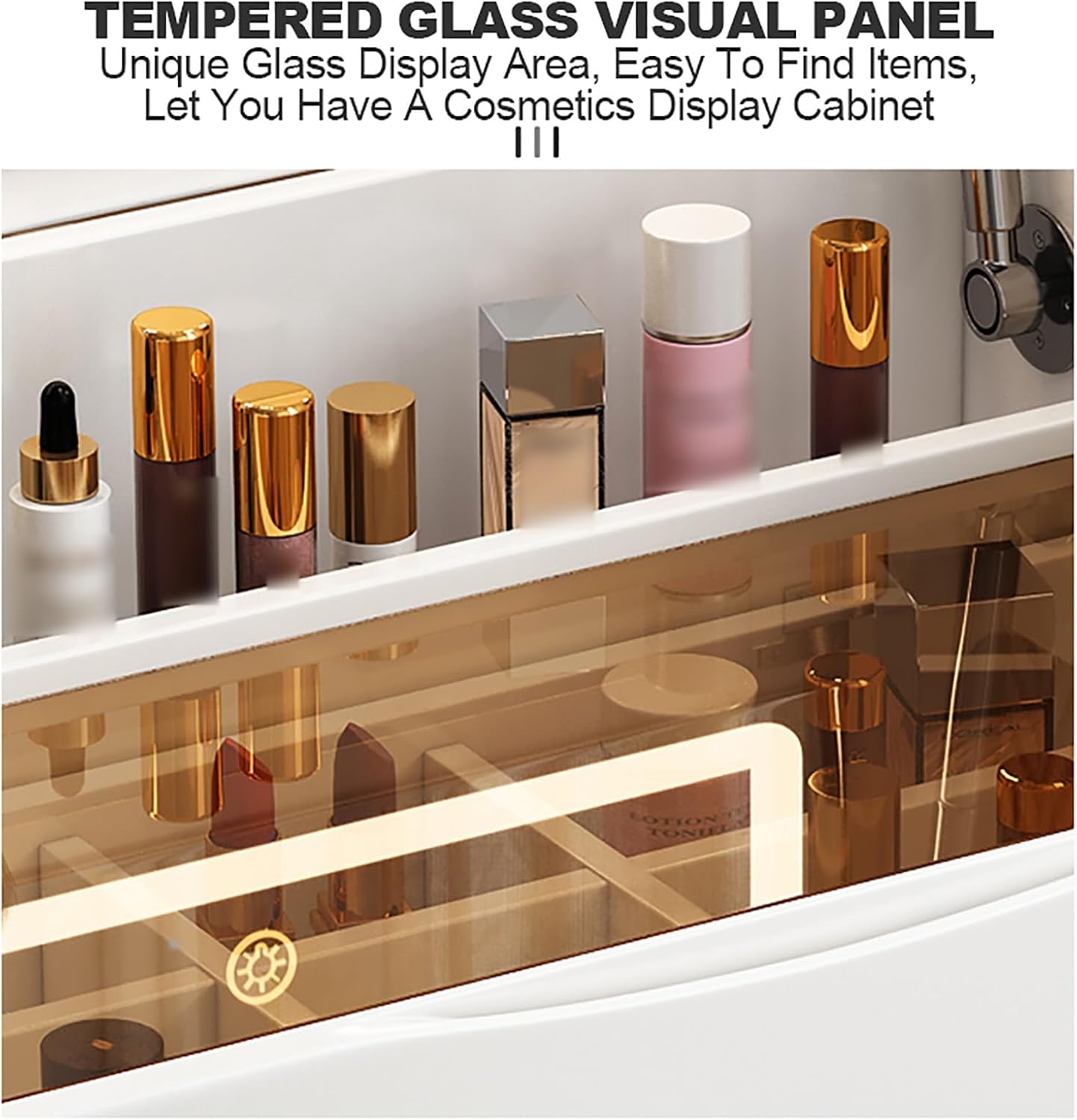 طاولة لمستحضرات التجميل مع مرآة مضيئة