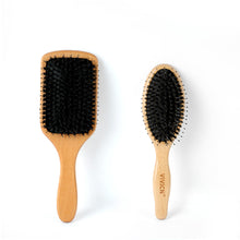 فرشاة شعر خشبية طبيعية مضادة للكهرباء الساكنة وفك التشابك