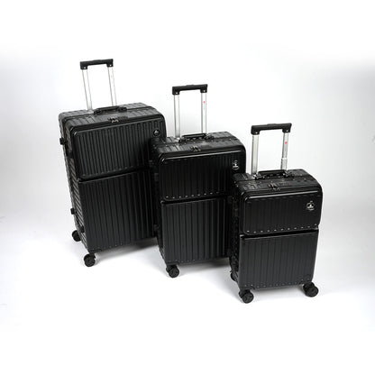 حقيبة سفر بإطار من الألومنيوم مع قفل إدارة أمن النقل، 3 قطع