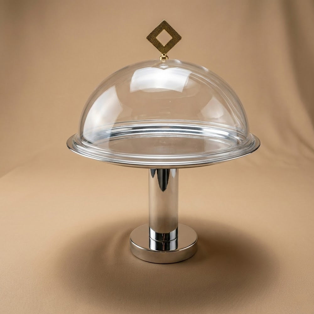 طبق كيك تقديم بغطاء