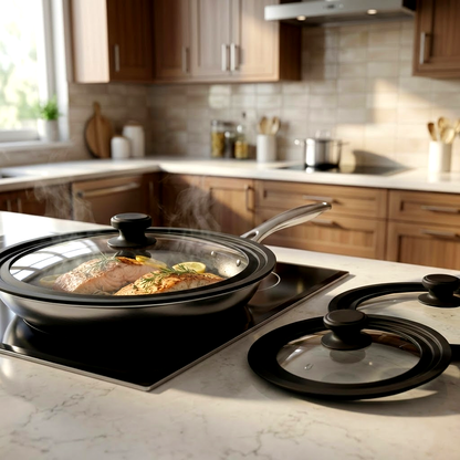 غطاء مقلاة زجاجي حراري