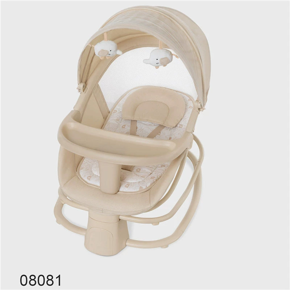 كرسي هزاز مع مظلة وألعاب قطيفة