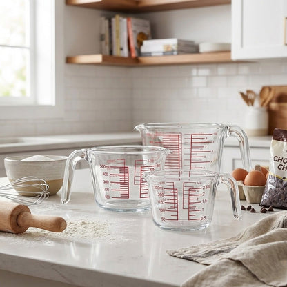 كوب قياس زجاجي مقاوم للحرارة