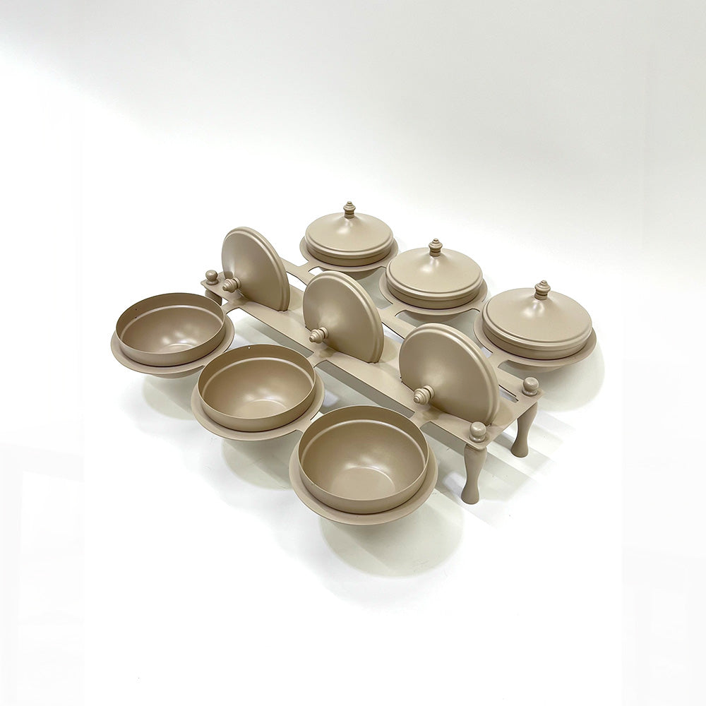 ماعون تقديم من 6 قطع مع حامل