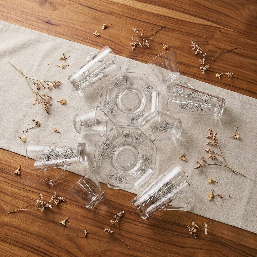 طقم استكانة وفنجان 18قطعة