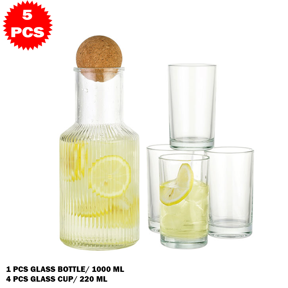 طقم عصير زجاجي 5 قطع