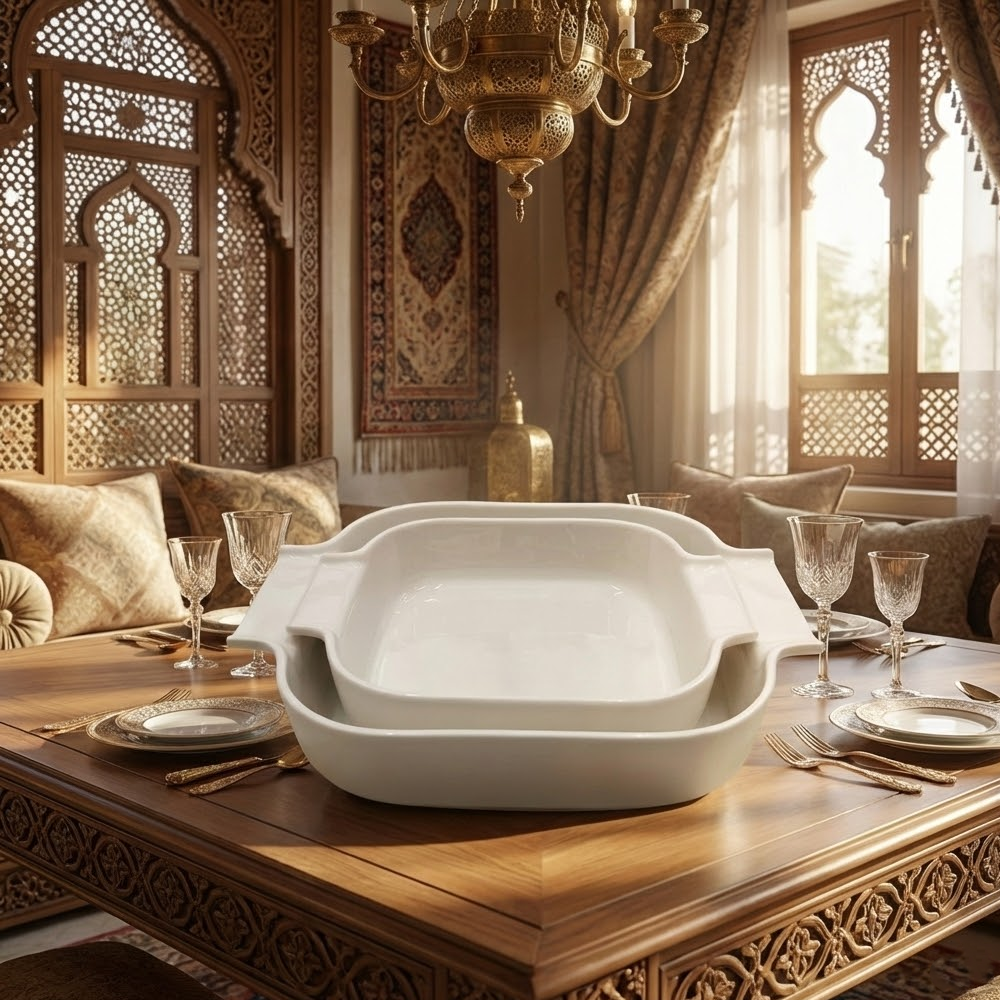 صينية فرن سيراميك مربعة