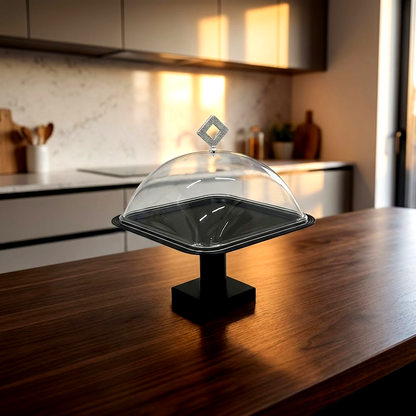 طبق تقديم كيك بغطاء صغير