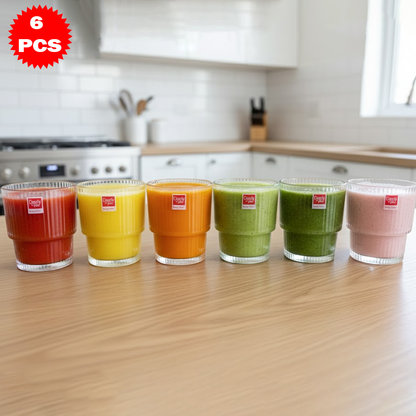 طقم أكواب زجاجية منقوشة