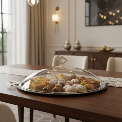 صينية تقديم بغطاء مقبب - كبير