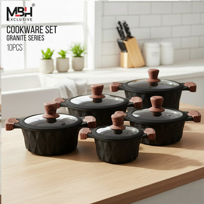 مجموعة أواني طهي من الجرانيت