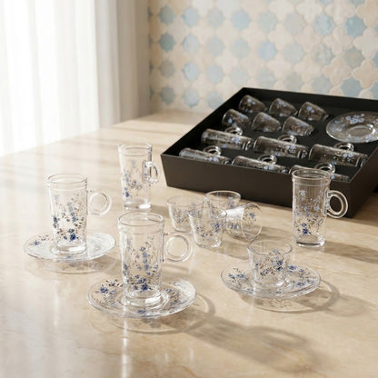 طقم استكانة وفنجان 18 قطعة