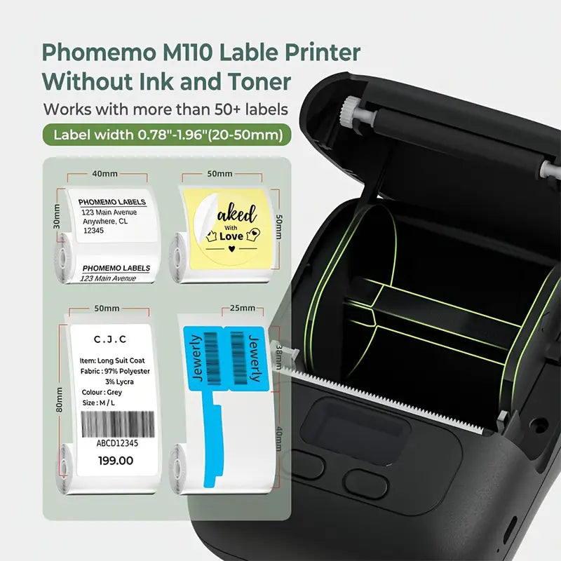 صانع ملصقات الطابعة Phomemo M110 2 بوصة / وردي