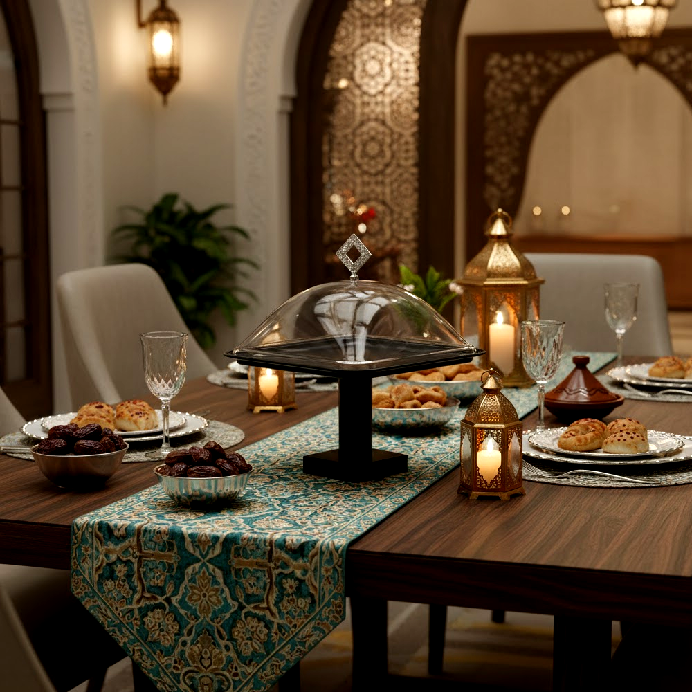 طبق تقديم كيك بغطاء صغير