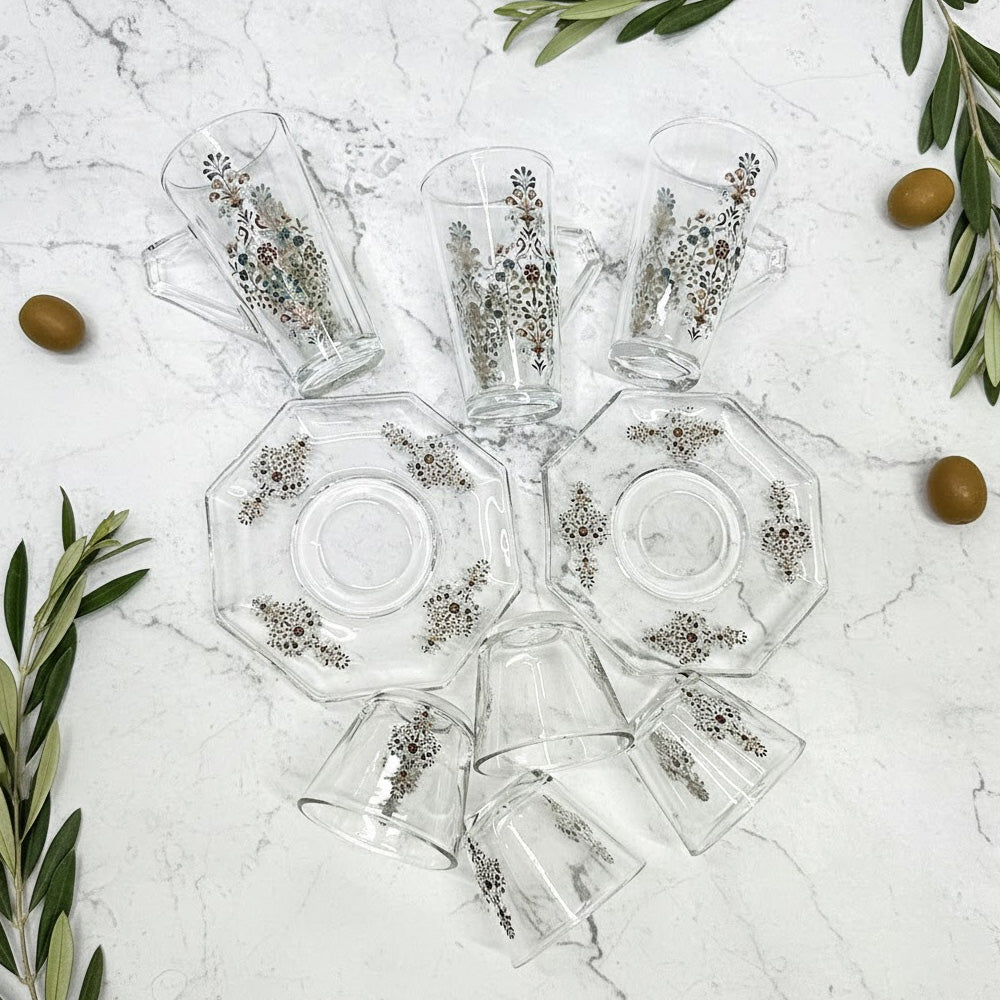 طقم استكانة وفنجان 18قطعة