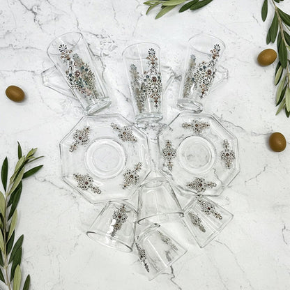 طقم استكانة وفنجان 18قطعة