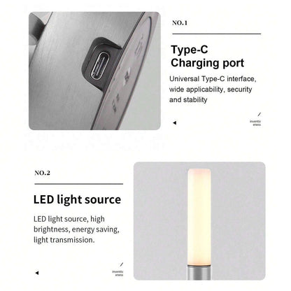 مصباح طاولة جيني  - فضي