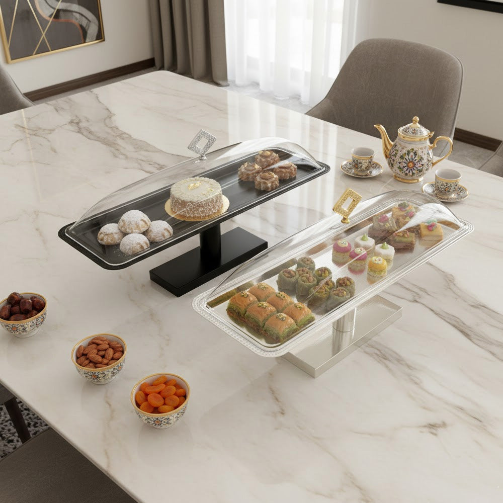 حامل كيك كبير بغطاء مقبب