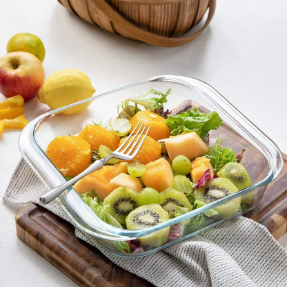 طبق فرن زجاجي مربع