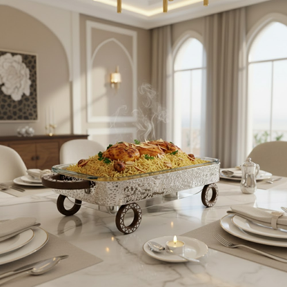 سخان تقديم طعام بغطاء معدني