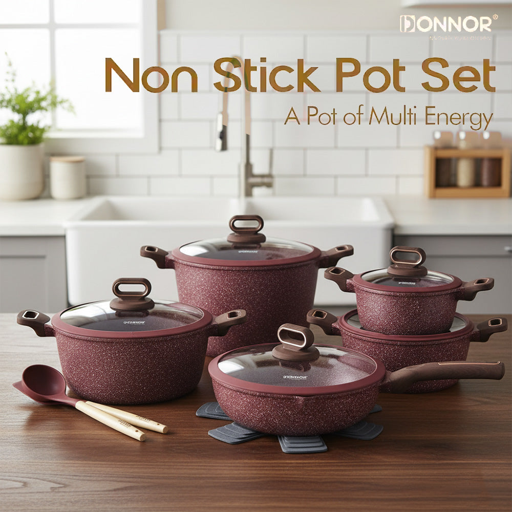 مجموعة أواني طهي من الجرانيت 15 قطعة