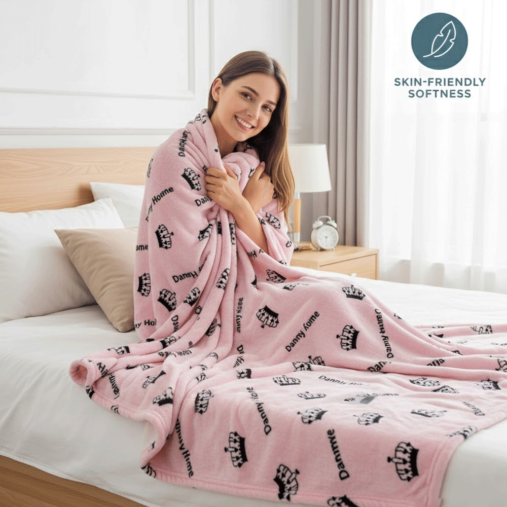 بطانية قطيفة ناعمة فاخرة وردي