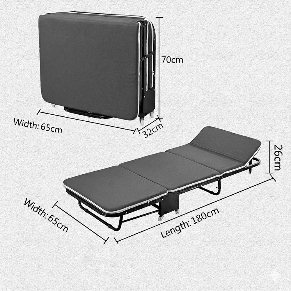 سرير فردي قابل للطي بثلاث طيات - 65 سنتًا