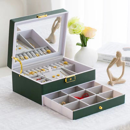 صندوق مجوهرات نسائي 2 طبقة