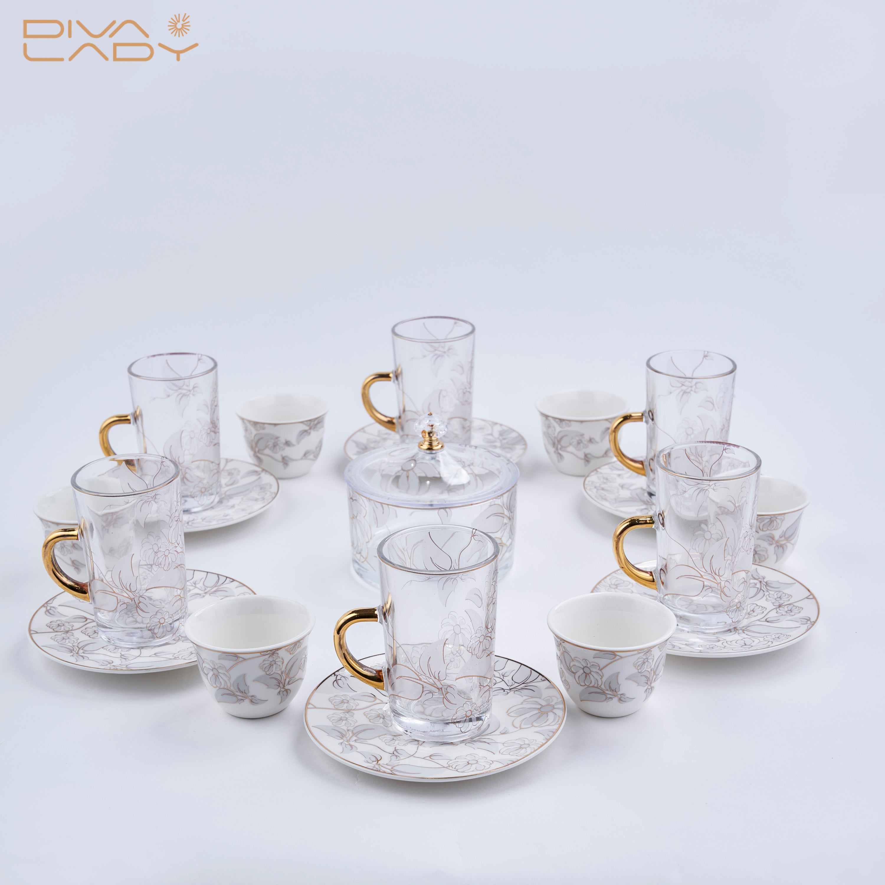 طقم استكانه وفنجان 19 ق