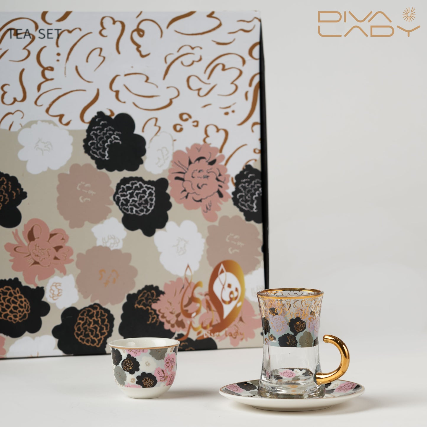 طقم استكانة وفنجان 18 ق