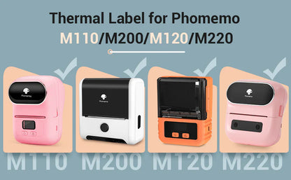 ‏ملصقات طابعة Phomemo 40x30mm / 230Pcs مربع / ازرق