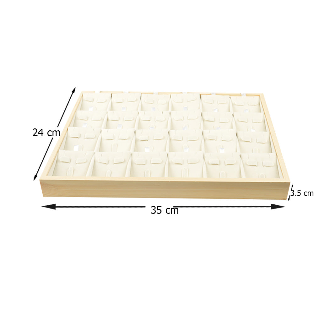 صينية عرض أقراط وخواتم من الجلد الصناعي