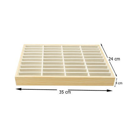 صينية عرض أساور خشبية مخملية