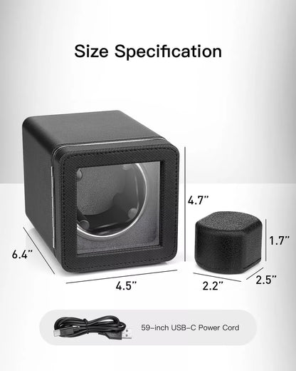 صندوق ساعة من الجلد دوران تلقائي
