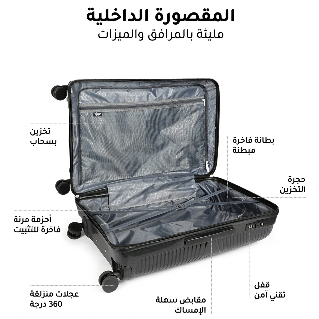 حقيبة سفر صلبة-رمادي
