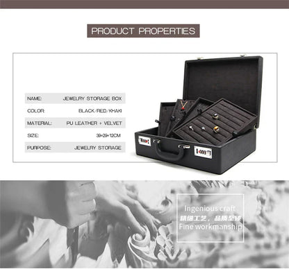 صندوق مجوهرات كلمة المرور المحمول من جلد البولي يوريثان