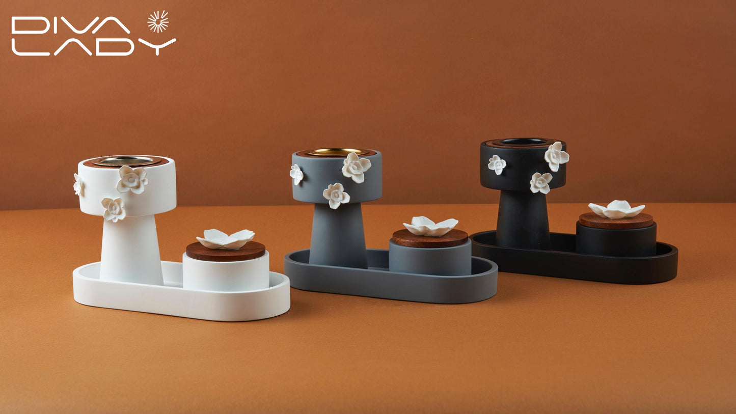 مبخر بتفاصيل زهور