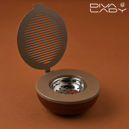 مبخرة دائرية بغطاء مزخرف