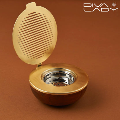 مبخرة دائرية بغطاء مزخرف