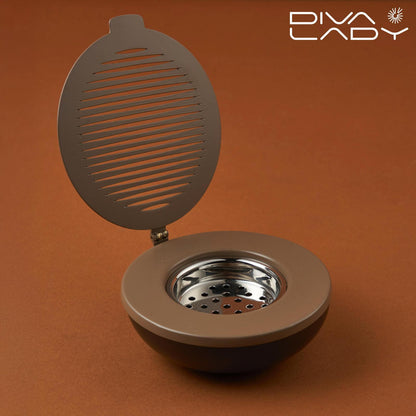 مبخرة دائرية بغطاء مزخرف