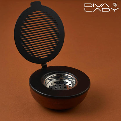 مبخرة دائرية بغطاء مزخرف