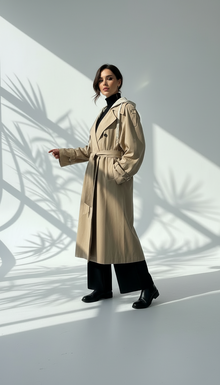 جاكيت نسائي طويل بحزام