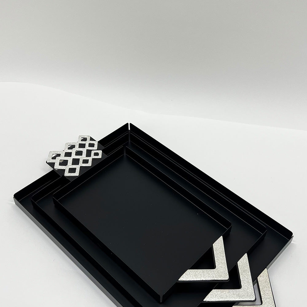 طقم صواني تقديم 3 قطع فاخر