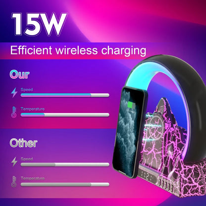 ‏ساعة منبه مع بلوتوث وشحن لاسلكي‏