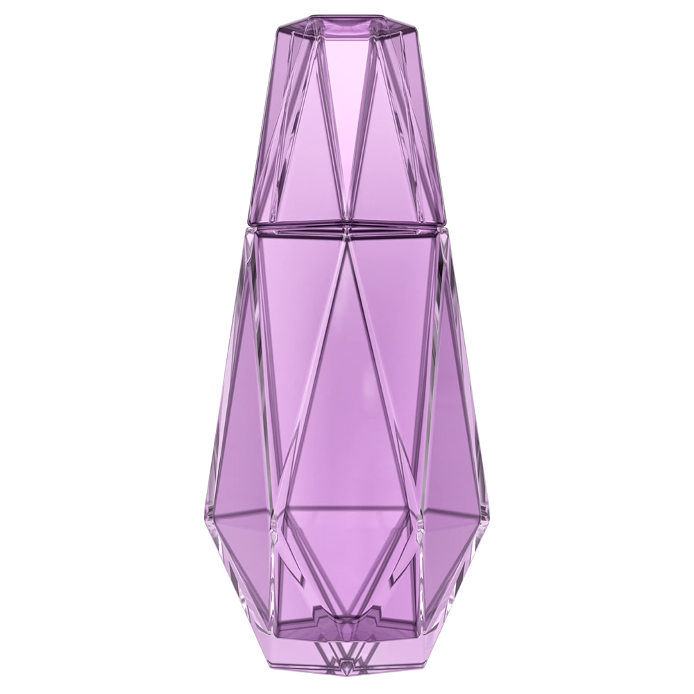 طقم قارورة وكوب زجاجي هندسي