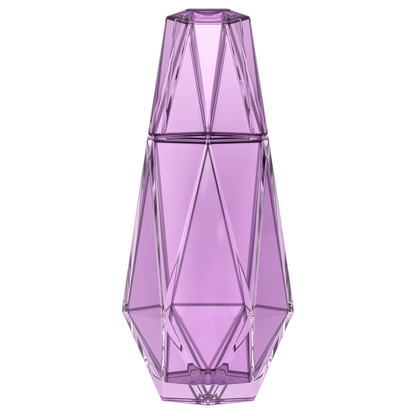 طقم قارورة وكوب زجاجي هندسي