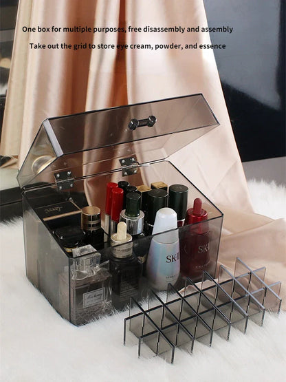 صندوق تخزين أحمر الشفاه الشفاف