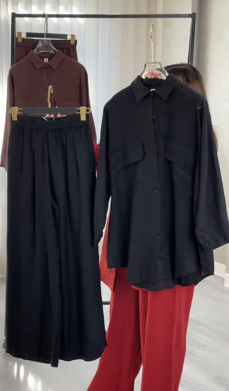 بدلة نسائي بخصر مطاطي
